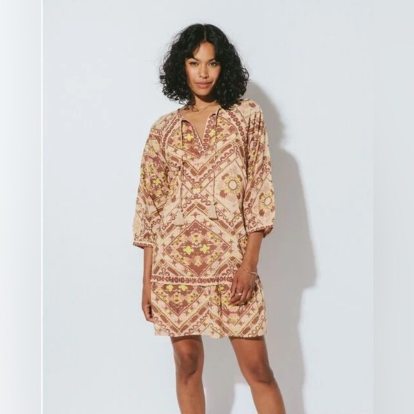 Cleobella Amber Mini Organic Cotton Bohemian Dress Size Small - Picture 2 of 11
